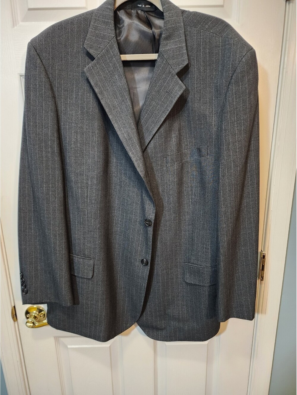 George Men's Sport Coat Blazer Three Button Charcoal Gray Polyester Blend SZ 50
